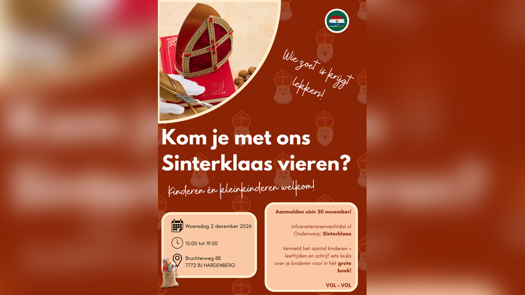 Sinterklaas bij Veteranen Vechtdal – Kom gezellig samen! 🎁 in Hardenberg